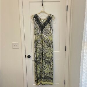 Christopher & Banks Black and Yellow Maxi Dress